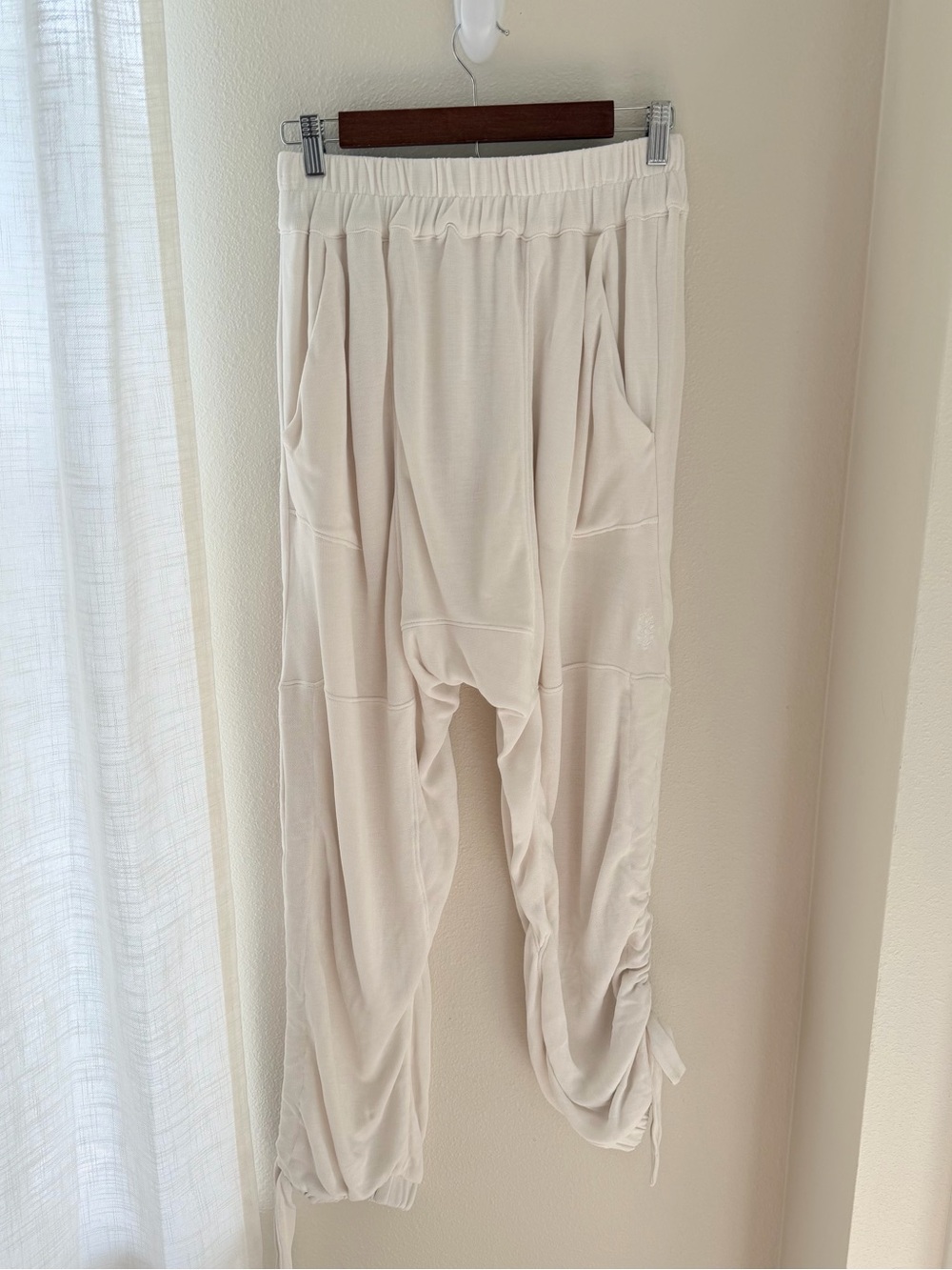 NEW Free People Pirouette Harem Cinch Lounge Pants size S, M Ecru Cream